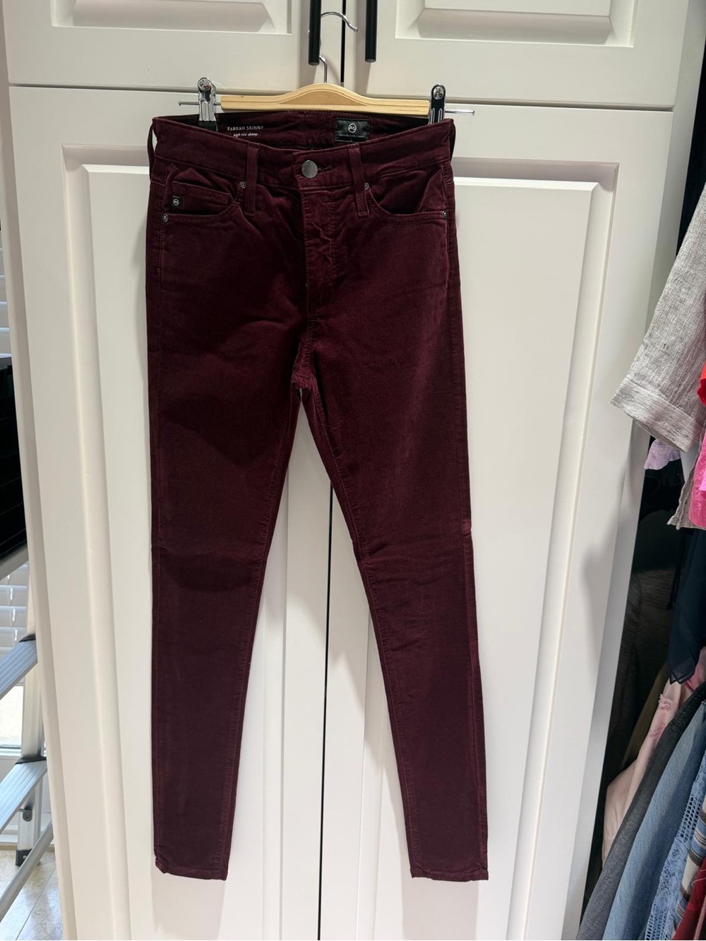 Ag Adriano Goldschmied Burgundy Velvet Jeans size 24